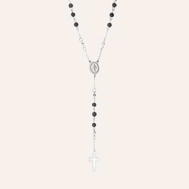 Collana Rosario Man Code Acciaio Pietra lavica - Collane Rosario Uomo | Stroili